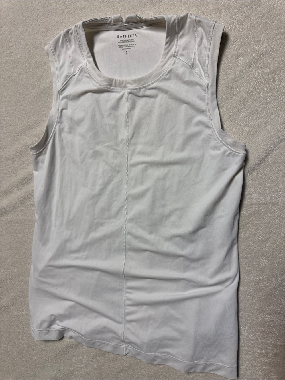Athleta White Sleeveless Sunchaser Tank Top